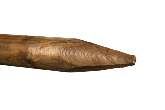 Creosoted Pointed Machine Round Light Stob 80mm x 1.65m