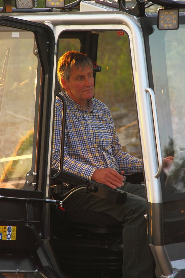 Gavin Marshall getting the hang of the mini lever controls for the crane