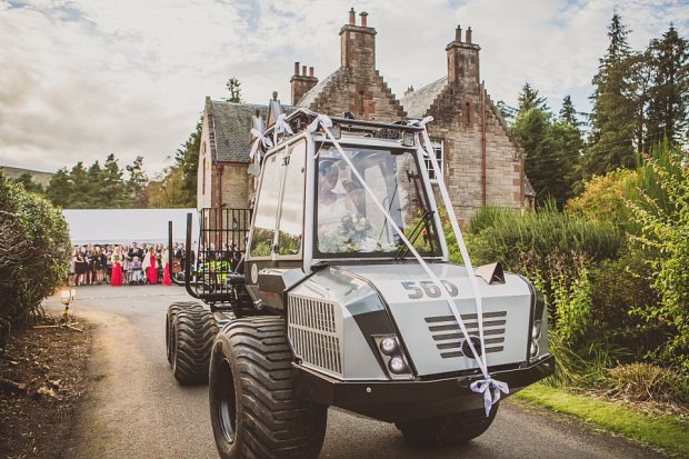 Although the cab is small I still managed to squeeze my wife in with me while wearing her wedding dress! (Prior cleaning of the cab was required).